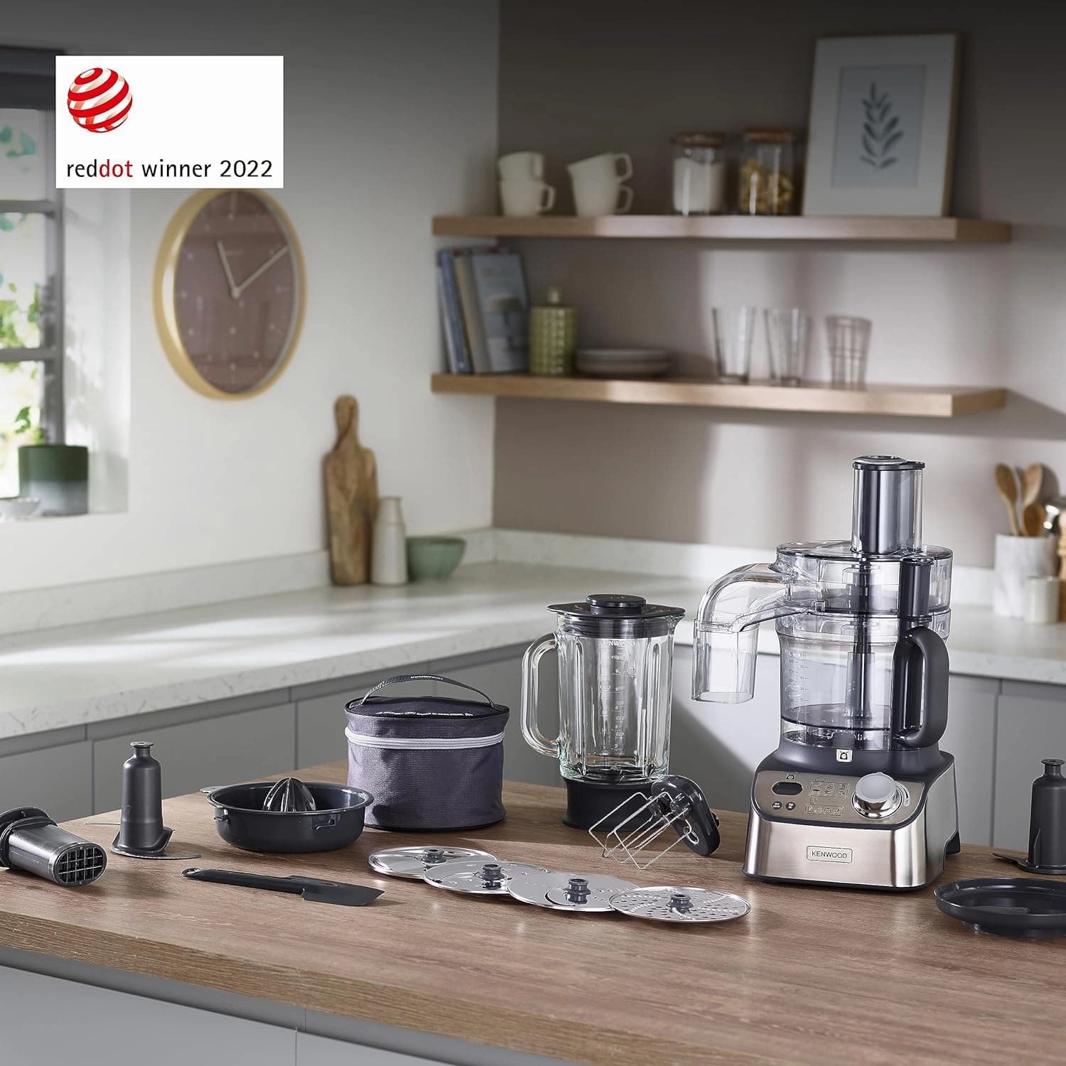 Kenwood MultiPro Express Weigh Food Processor, 8 Processing Tools, Variable Speed with Pulse Function, Integrated Digital Scales, Capacity 3L