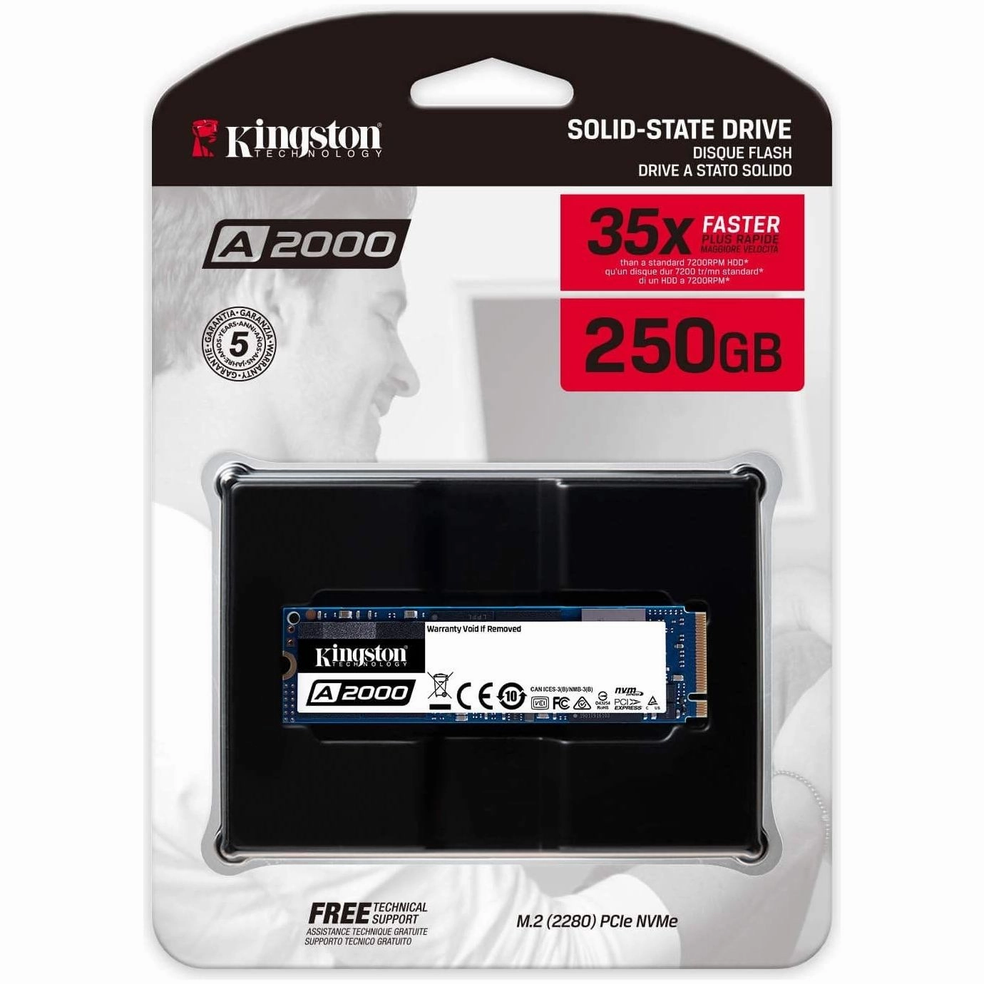 Kingston A2000 (SA2000M8/250G) SSD NVMe PCIe M.2 2280, 250 GB
