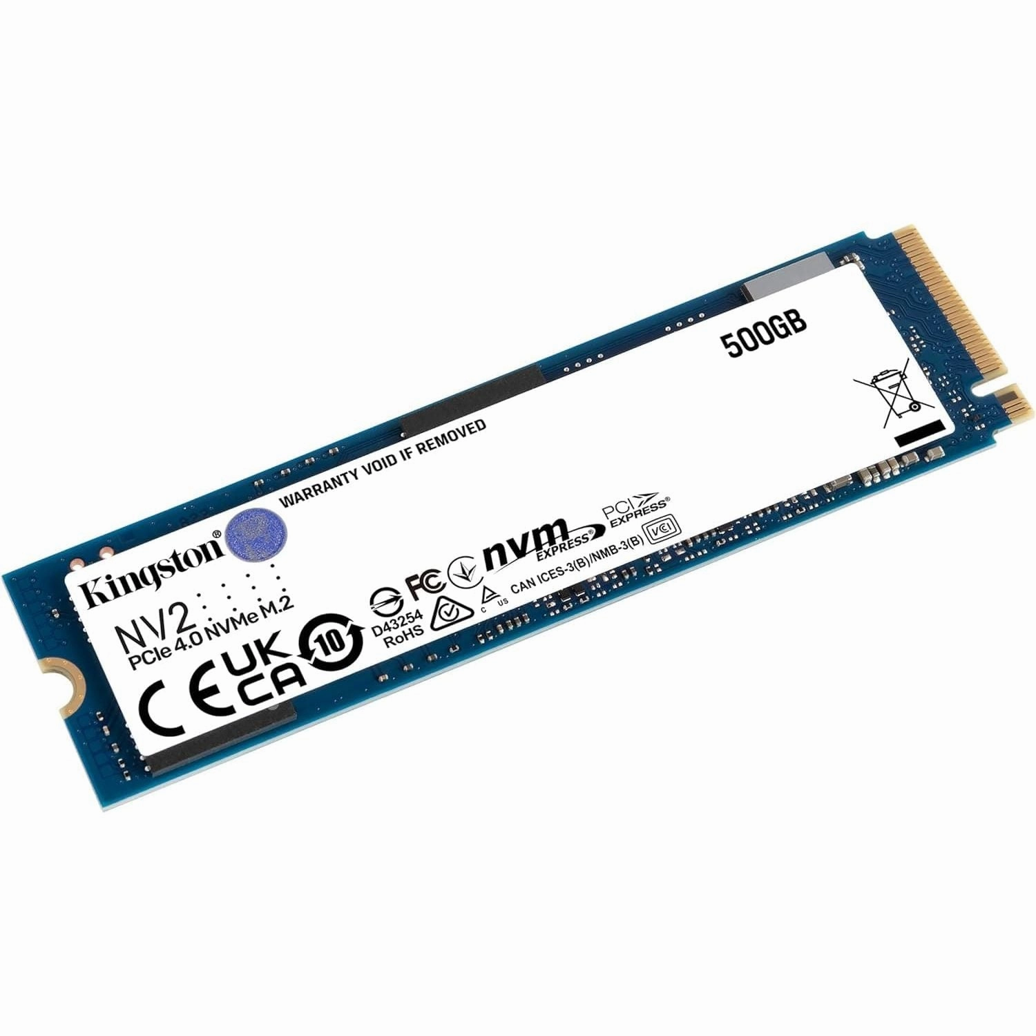 Kingston NV2 NVMe PCIe 4.0 Interna SSD 500GB M.2 2280 - SNV2S/500G