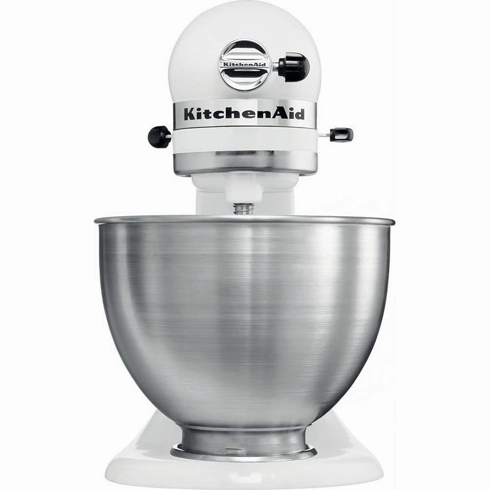 KitchenAid K45 Classic Stand Mixer, 4.3L, 275W, 10 Speeds, Includes Whisk, Beater, Dough Hook, White (5K45SSBWH)