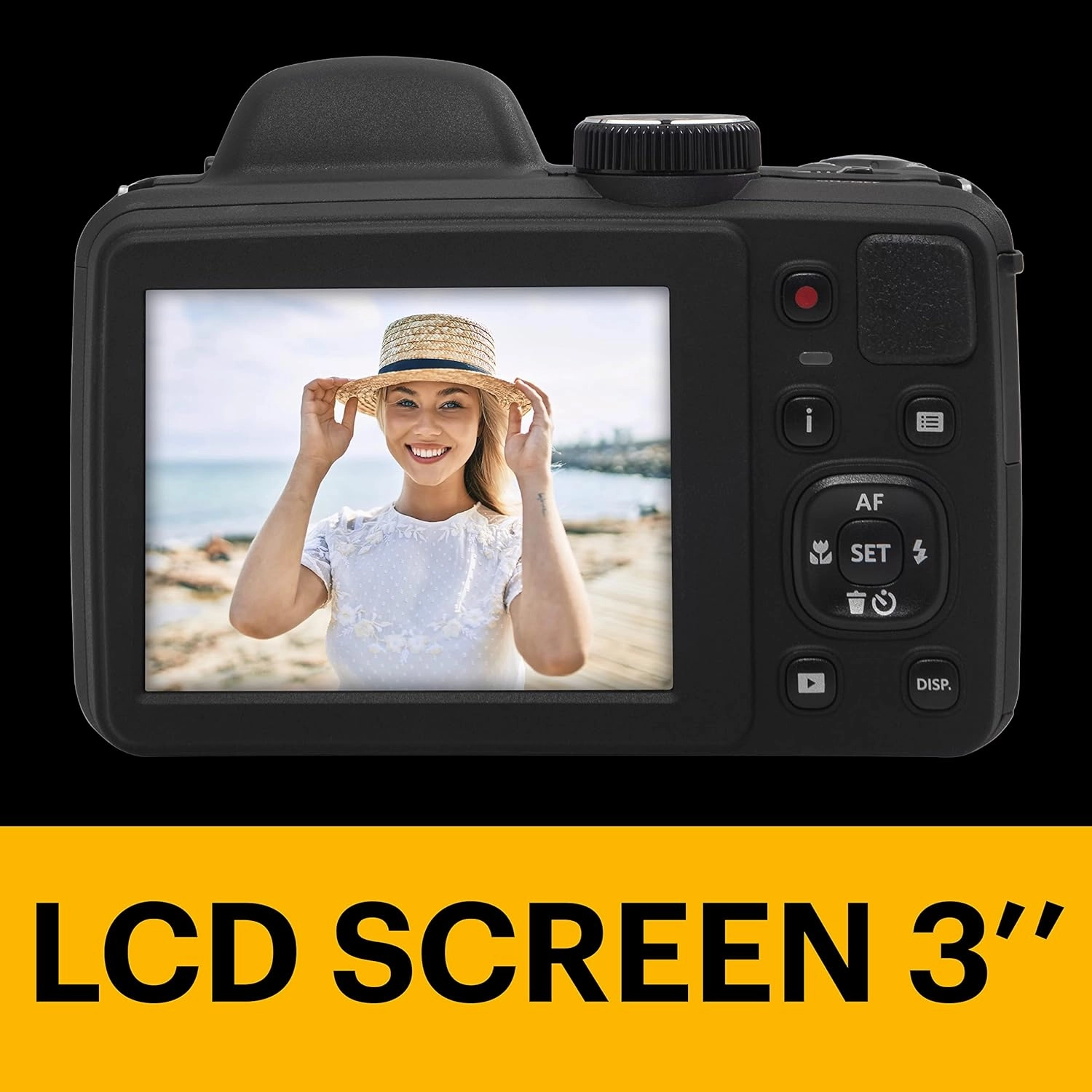 KODAK Pixpro Astro Zoom AZ405 - Digital Bridge Camera, 42x Zoom, 24 mm Wide-angle Lens, 20 Megapixels, 3" LCD Display, 1080p Full HD Video, OIS, AA Battery - Black
