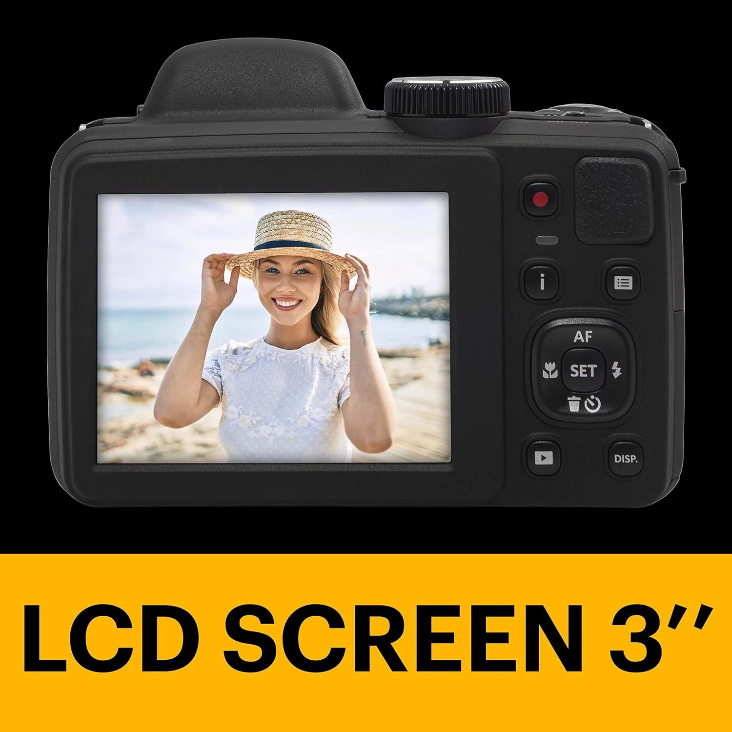 KODAK Pixpro Astro Zoom AZ405 - Digital Bridge Camera, 42x Zoom, 24 mm Wide-angle Lens, 20 Megapixels, 3" LCD Display, 1080p Full HD Video, OIS, AA Battery - Black