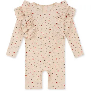 Konges Sl?jd Multi Hearts Manuca Frill UV Swim Onesie