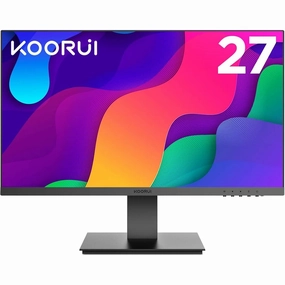 KOORUI 27 Inch FHD Monitor, IPS Computer Monitors, 75Hz, 5ms, 16:9 Full HD (1920 x 1080), VESA Mountable, HDMI/VGA, Low Blue Light, 99% SRGB computing devices, pc accessories, cheap computer online