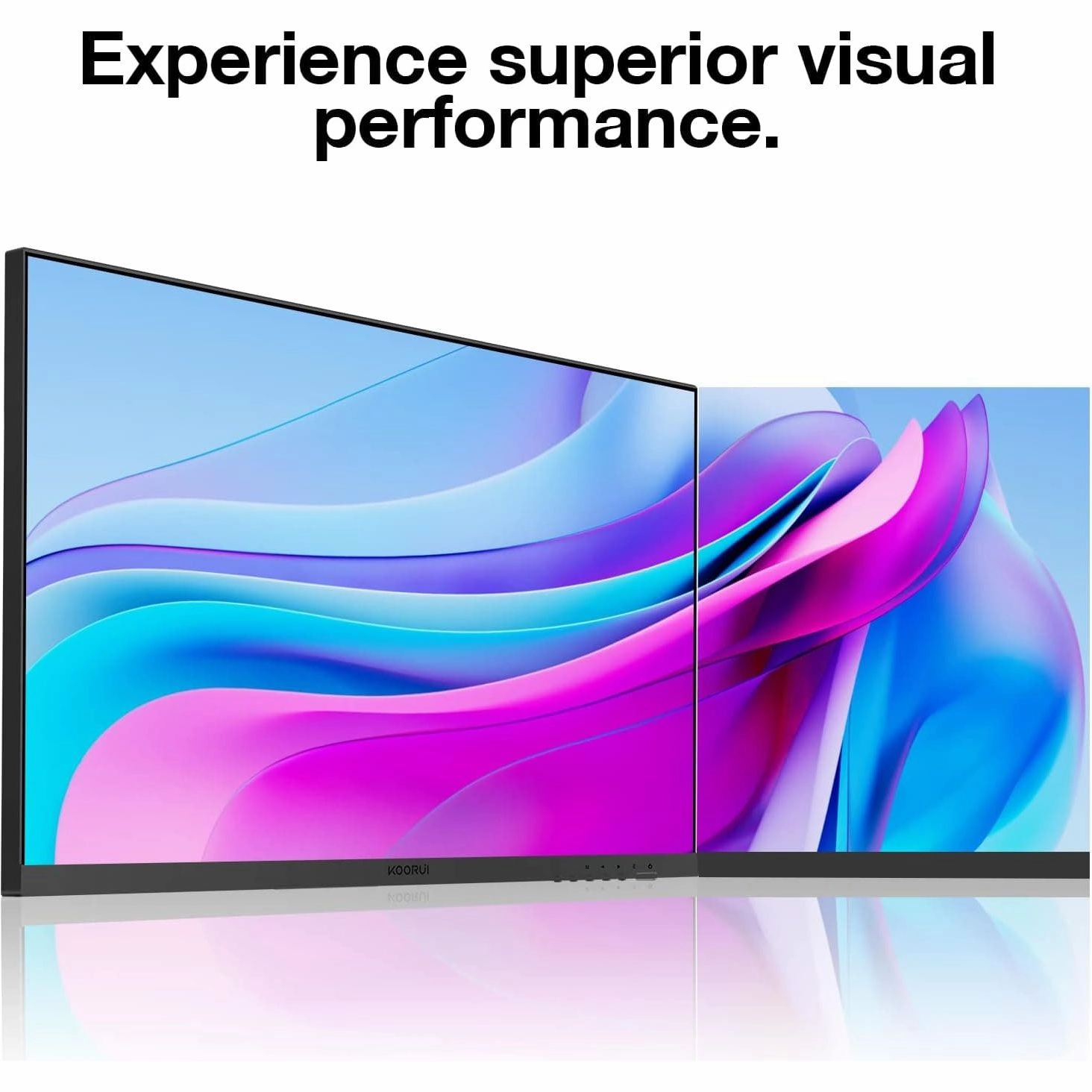 KOORUI 27" FHD Frameless Monitor - 1080P, 75Hz, HDMI VGA, 99% sRGB, 5ms, Eye Care, Virtually Borderless Display