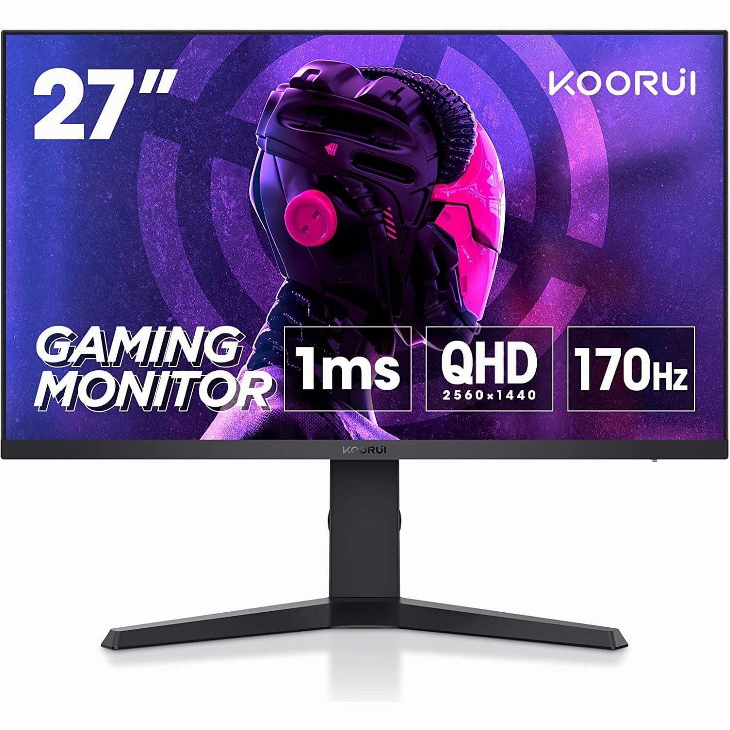 KOORUI 27" QHD Gaming Monitor - 1440p IPS, 1ms, 144Hz HDMI, 170Hz DisplayPort, HDR400, DCI-P3 90%, Height Adjustable & Rotatable retro game consoles, buy sega console, retro gaming accessories