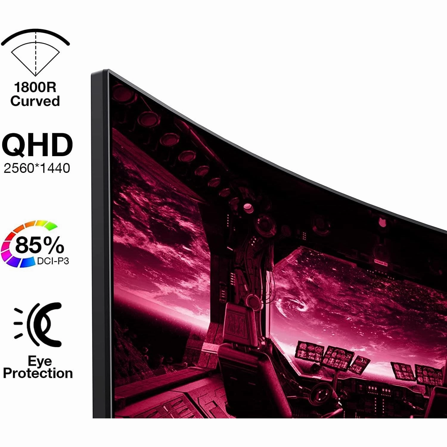 KOORUI QHD Curved 27 Inch Monitor