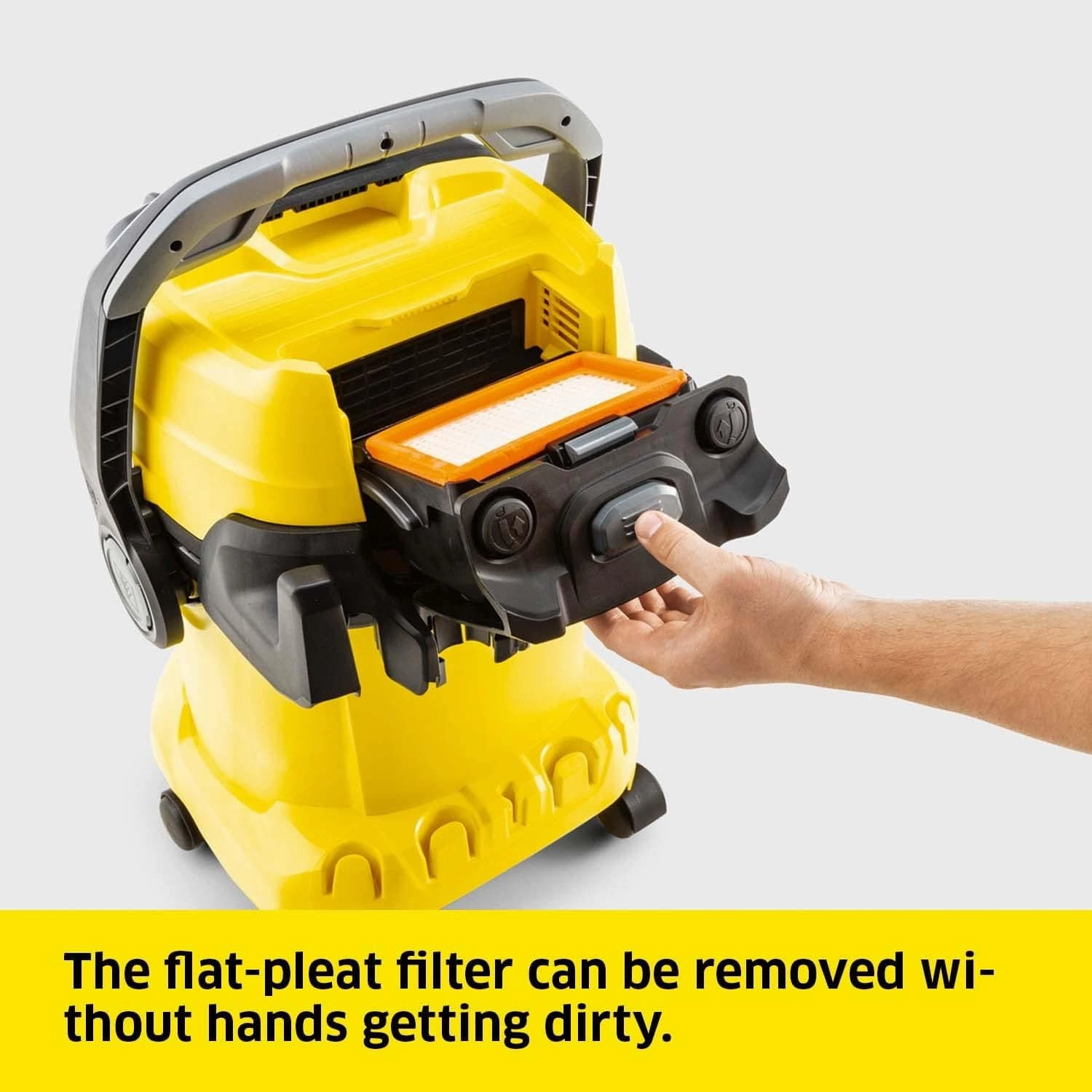 Krcher 16283020 Wet & Dry Vacuum Cleaner WD 5, blower function, power: 1100w, plastic container: 25 L, suction hose: 2.2 m, incl. floor and crevice nozzle, Yellow