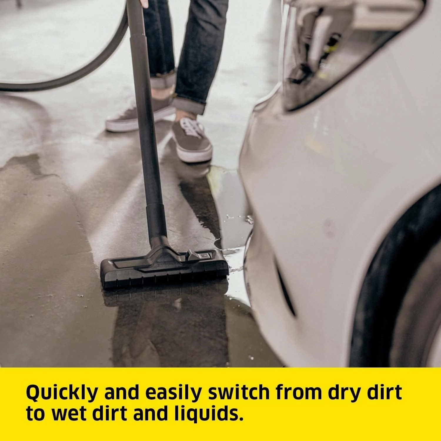 Krcher 16283020 Wet & Dry Vacuum Cleaner WD 5, blower function, power: 1100w, plastic container: 25 L, suction hose: 2.2 m, incl. floor and crevice nozzle, Yellow