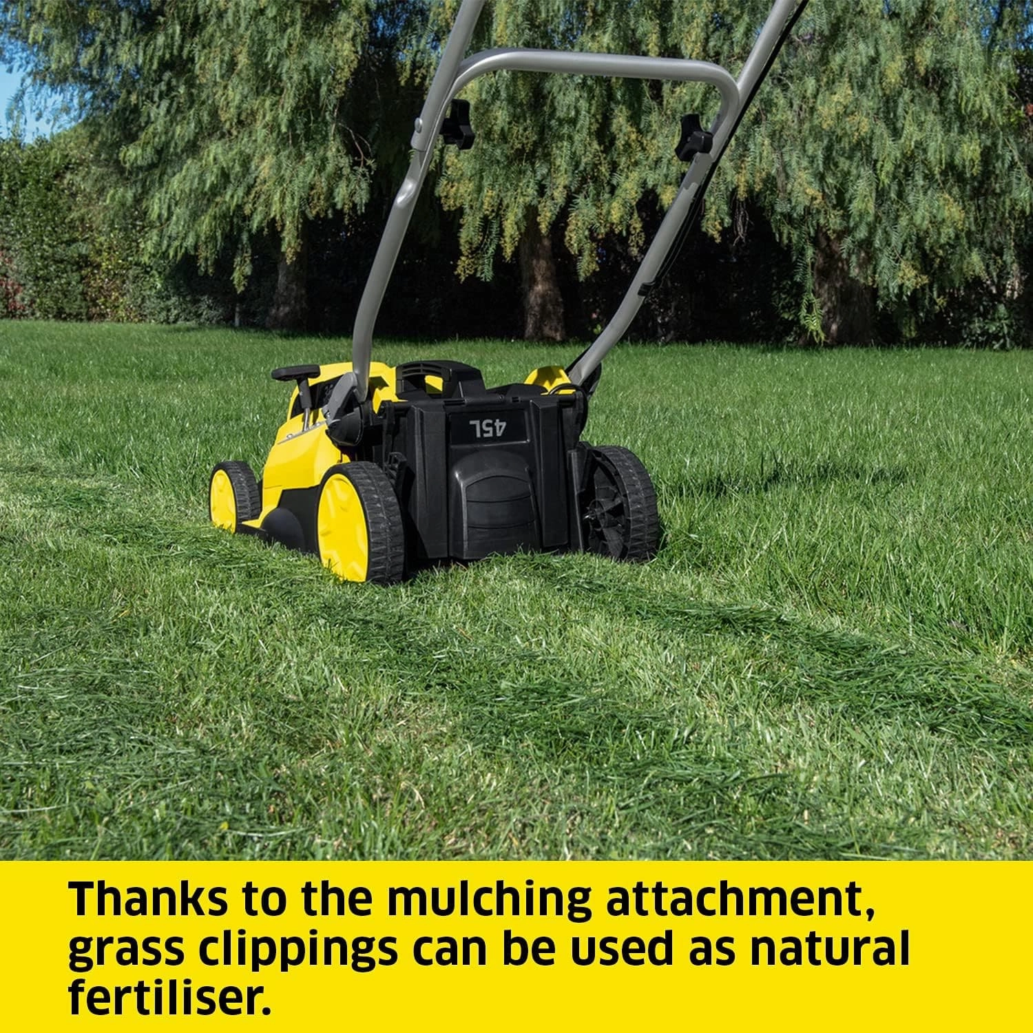 Krcher 18v Lawn Mower LMO 18-36 Battery Set, Incl. 18v Battery and Fast Charger, Performance: 350m, Cutting Width: 36cm, Adjustable Cutting Height: 30-70mm, Mulching Plug, 45L