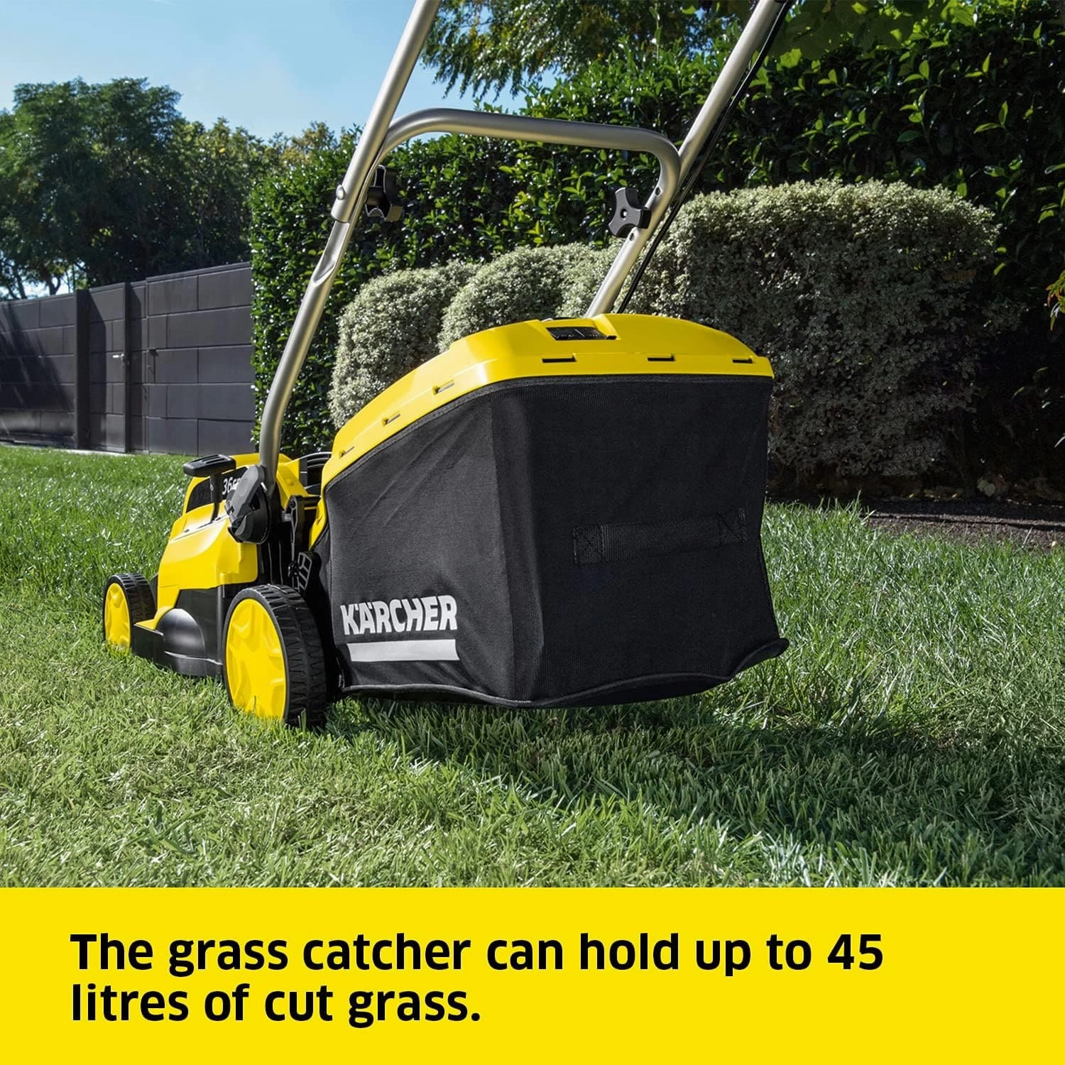 Krcher 18v Lawn Mower LMO 18-36 Battery Set, Incl. 18v Battery and Fast Charger, Performance: 350m, Cutting Width: 36cm, Adjustable Cutting Height: 30-70mm, Mulching Plug, 45L