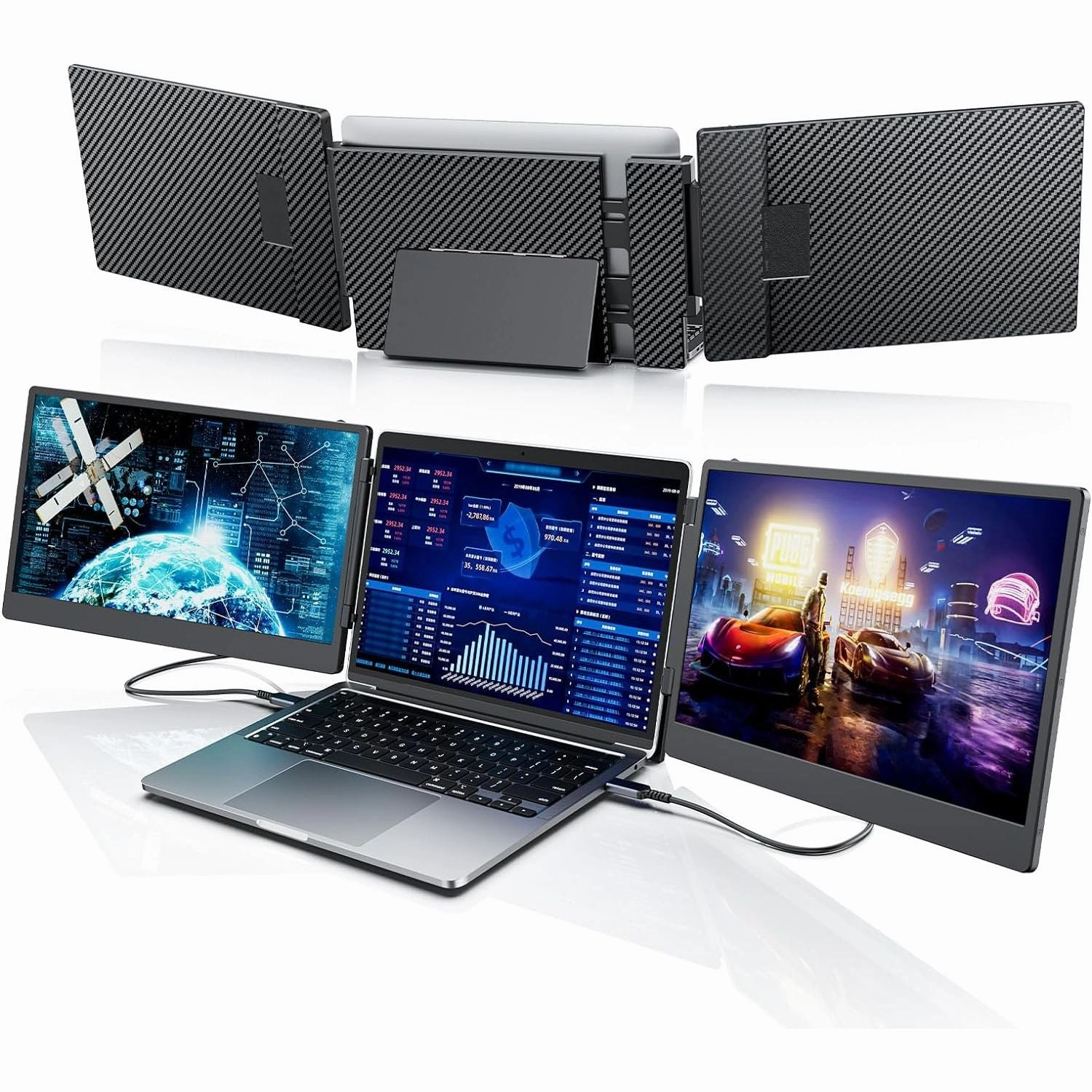 Laptomo 14" Dual Screen Laptop Monitor Extender - 1080P FHD IPS Portable Screen for 13-17.3" Laptops, Compatible with Windows, Mac, Android, PS5 - Black retro game consoles, buy sega console, retro gaming accessories