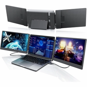 Laptomo 14" Dual Screen Laptop Monitor Extender - 1080P FHD IPS Portable Screen for 13-17.3" Laptops, Compatible with Windows, Mac, Android, PS5 - Black retro game consoles, buy sega console, retro gaming accessories