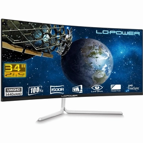 LC-Power 34 inch UWQHD (Ultrawide Gaming Monitor - Curved 1500R) VA Panel, 3440x1440, 100Hz, DP 1.2/HDMI, Adaptive Sync, Overdrive, Low Blue, GamePlus, Flicker-Free, VESA, RGB desktop computers, gaming desktop pc, all in one desktop deals