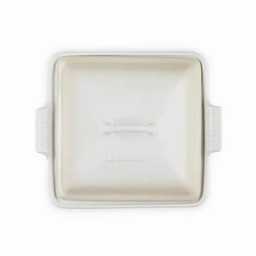 Le Creuset 23cm Heritage Square Dish with Lid  Meringue Stoneware