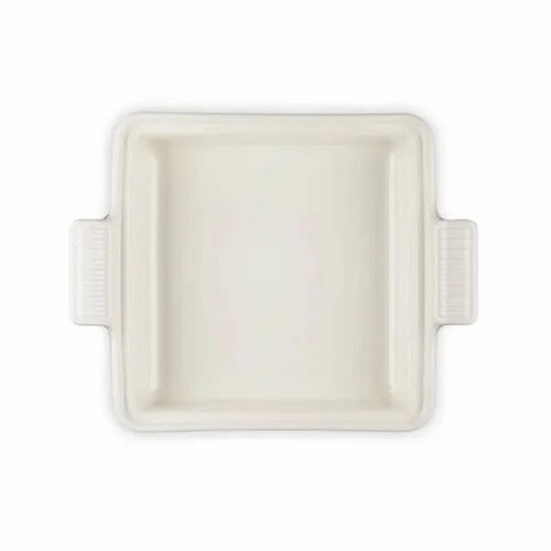 Le Creuset 23cm Heritage Square Dish with Lid  Meringue Stoneware