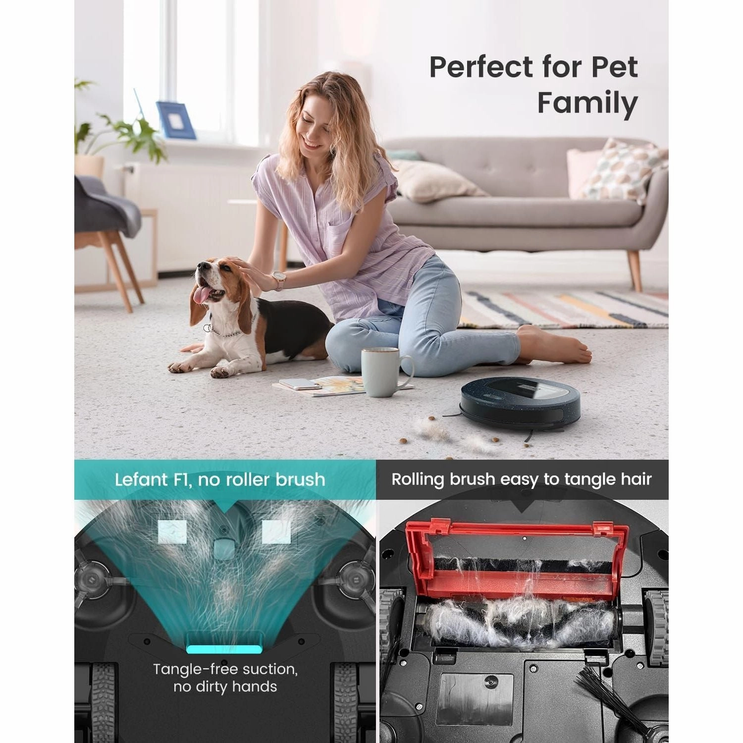 Lefant F1 Robot Vacuum Cleaner  5000Pa Strong Suction, 28x6.9cm Super-Thin, 600ml Visual Dust Box, Virtual Magnetic Stripe, Alexa-Compatible, Starry Skins