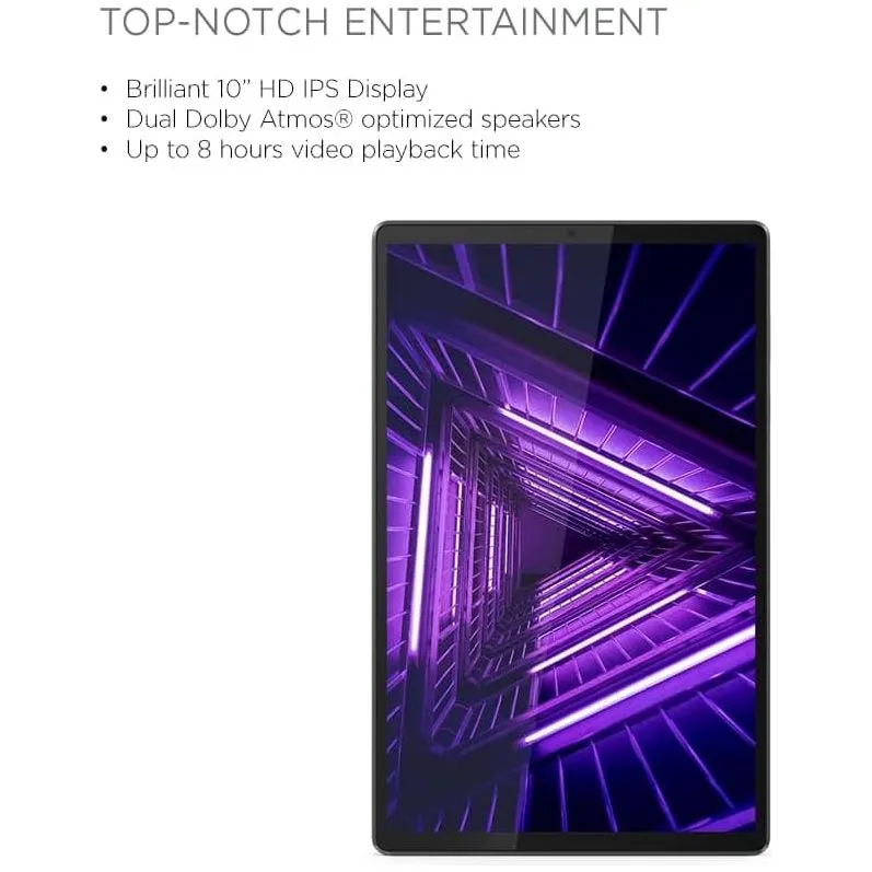 Lenovo Tab M10 HD (2nd Gen), 10.1-inch Display- (Octa core 2.3GHz, 4GB RAM, 64GB Storage, Android 10) - Iron Grey