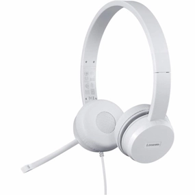 LENOVO 110 Stereo Headset - ClouLenovo 110 USB Stereo Headset, Noise Cancelling, Adjustable Boom Mic, Long Cable, Works with Chromebook - Silver/Grey (GXD1B67867)d Grey bluetooth headphones, cheap wireless headphones, headphones with mic