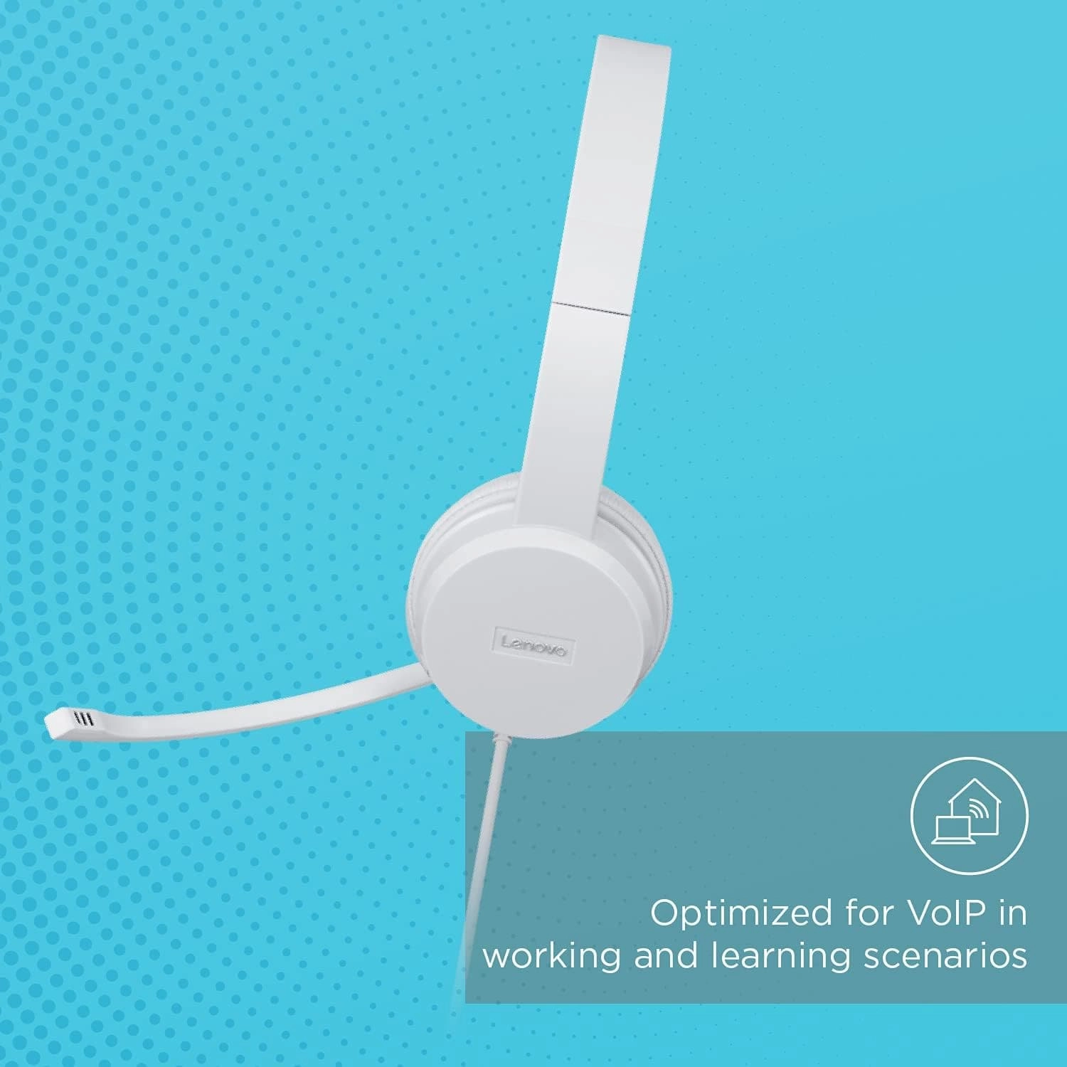 LENOVO 110 Stereo Headset - ClouLenovo 110 USB Stereo Headset, Noise Cancelling, Adjustable Boom Mic, Long Cable, Works with Chromebook - Silver/Grey (GXD1B67867)d Grey