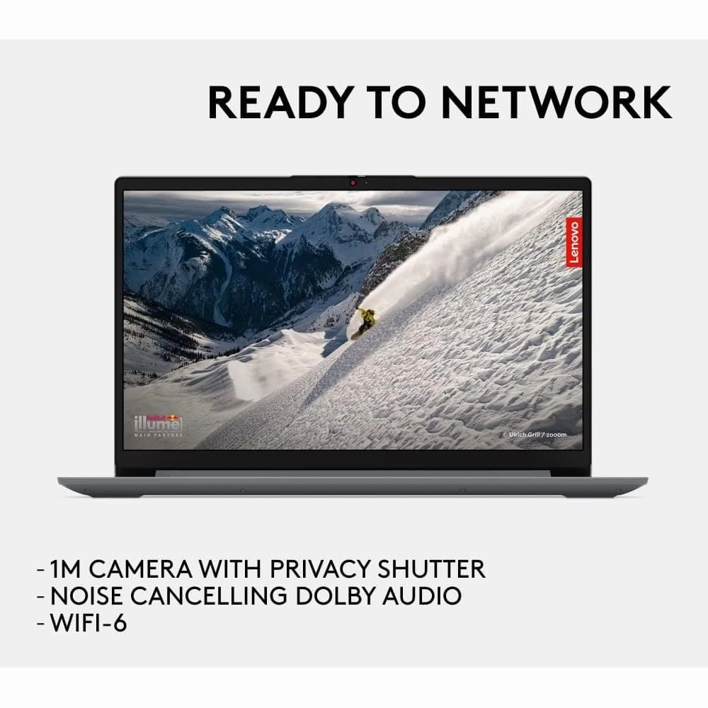 Lenovo IdeaPad 1 Laptop - 15" FHD Display, Intel Celeron N4020, 4GB RAM, 128GB SSD, Windows 11 Home S - Cloud Grey