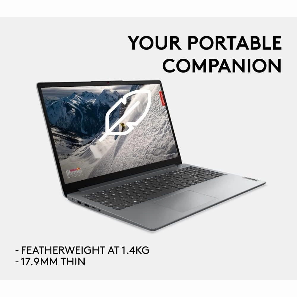 Lenovo IdeaPad 1 Laptop - 15" FHD Display, Intel Celeron N4020, 4GB RAM, 128GB SSD, Windows 11 Home S - Cloud Grey