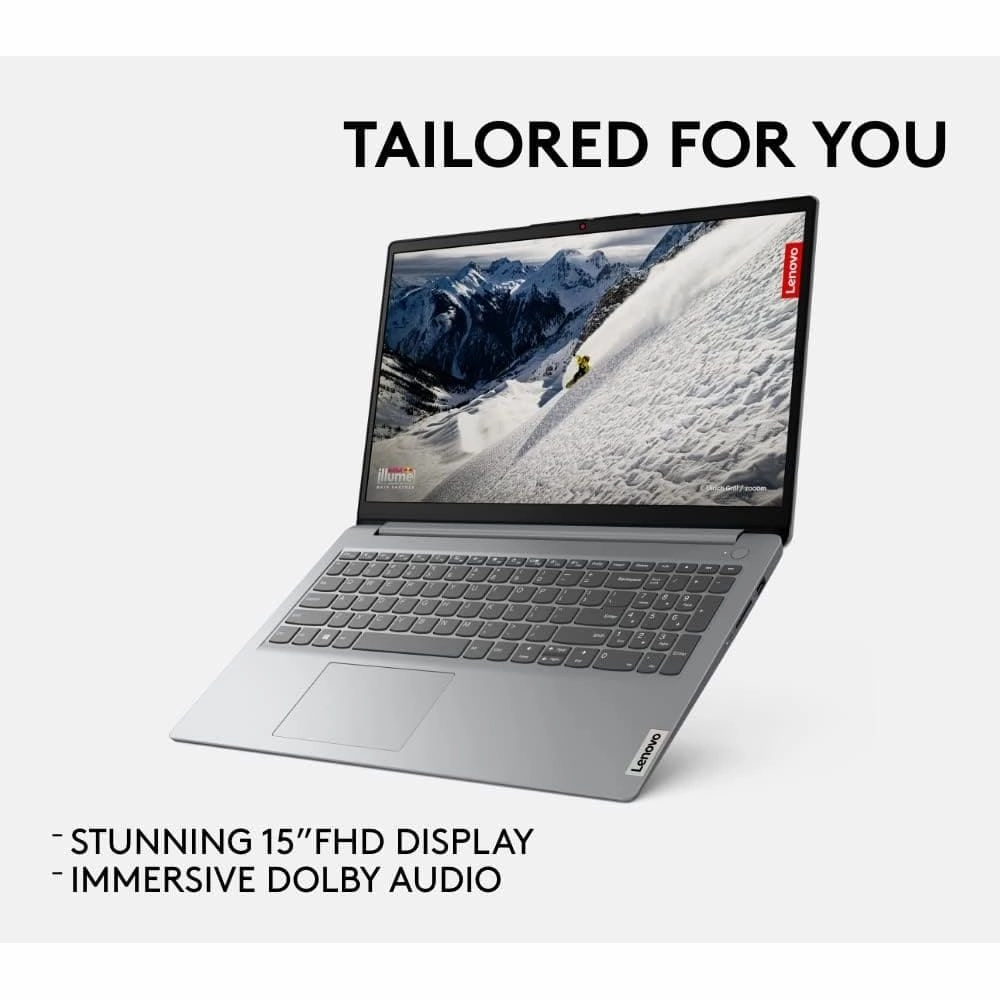 Lenovo IdeaPad 1 Laptop - 15" FHD Display, Intel Celeron N4020, 4GB RAM, 128GB SSD, Windows 11 Home S - Cloud Grey