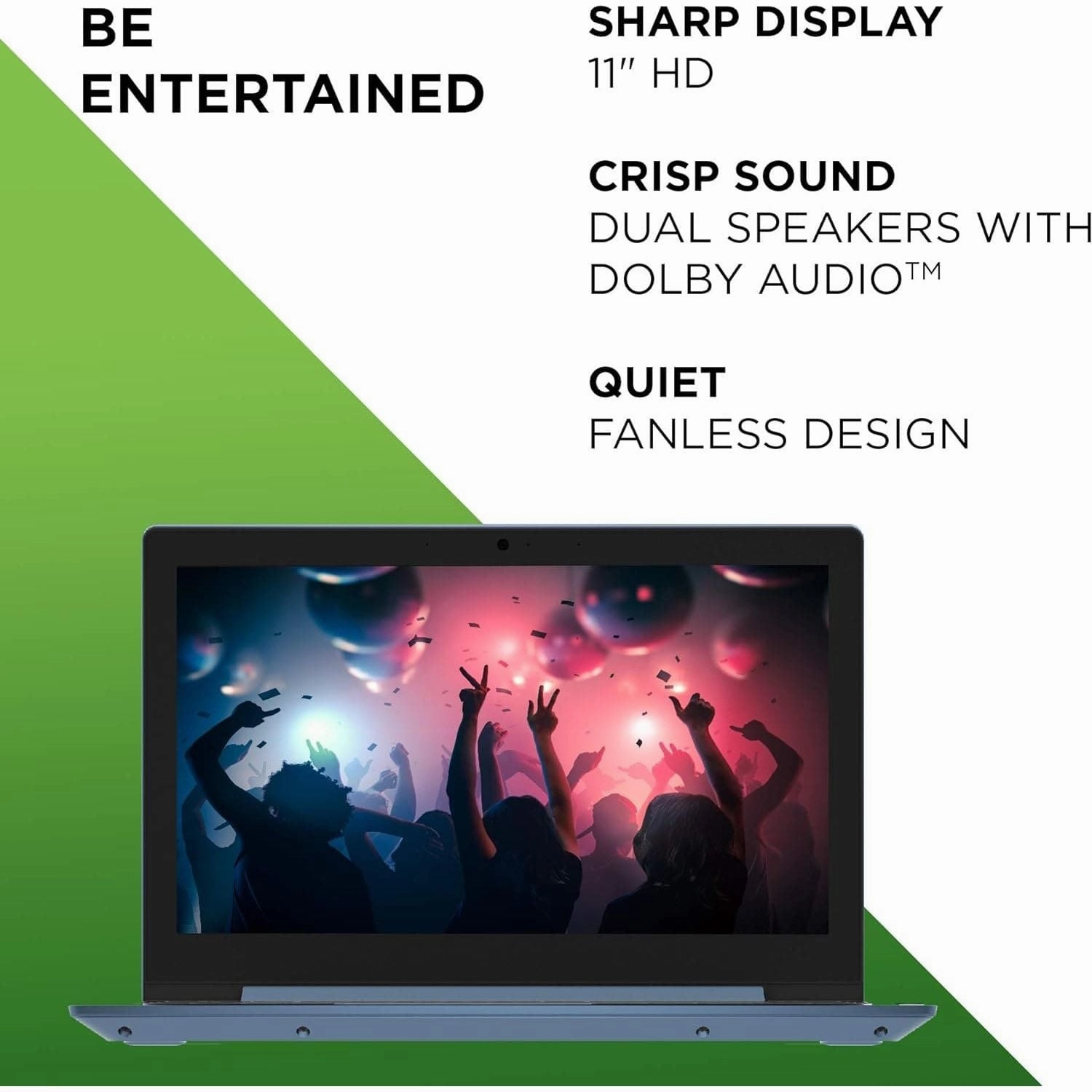 Lenovo IdeaPad 1i 11.6'' Laptop - Intel Celeron N4020 Processor, 4GB RAM, 64GB Storage, Windows 10S, Ice Blue
