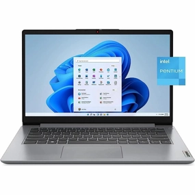 Lenovo Ideapad 1i 14 Laptop, Intel Celeron N4020 Processor, 4GB RAM, 64GB eMMC Flash Memory, Intel HD Graphics 500 - 128 GB - Silver computer monitors, 4k monitor for work, gaming monitors sale