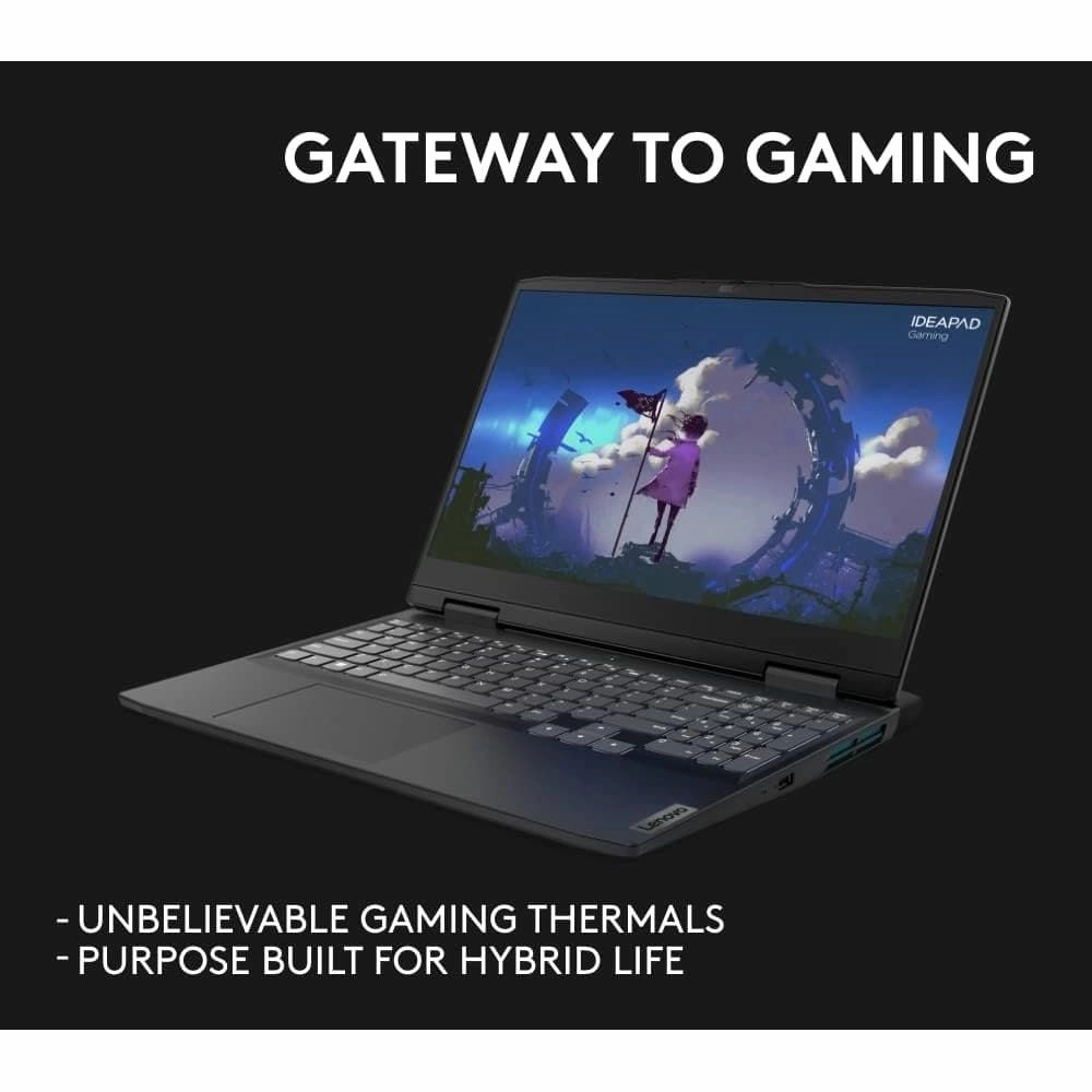 Lenovo IdeaPad 3 15.6 Inch Full HD Gaming Laptop - (AMD Ryzen 5 6600H, NVIDIA GeForce RTX 3050 4GB, 16 GB RAM, 1TB SSD, Windows 11 Home) - Onyx Grey