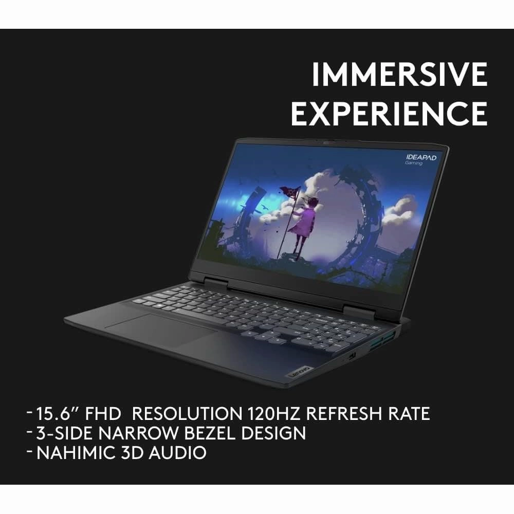 Lenovo IdeaPad 3 15.6 Inch Full HD Gaming Laptop - (AMD Ryzen 5 6600H, NVIDIA GeForce RTX 3050 4GB, 16 GB RAM, 1TB SSD, Windows 11 Home) - Onyx Grey