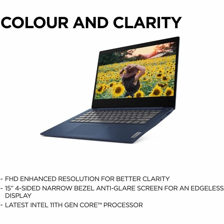 Lenovo IdeaPad 3 - 15.6 Inch - 128GB SSD - 4GB RAM - Intel Core i3-1115G4 - Intel UHD Graphics - Windows 11 Home - Abyss Blue