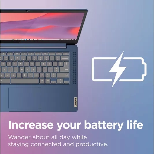 Lenovo IdeaPad Slim 3 Chromebook 14 Inch FHD Laptop - (MediaTek Kompanio 520, 8GB RAM, 128GB eMMC, ChromeOS) - Abyss Blue