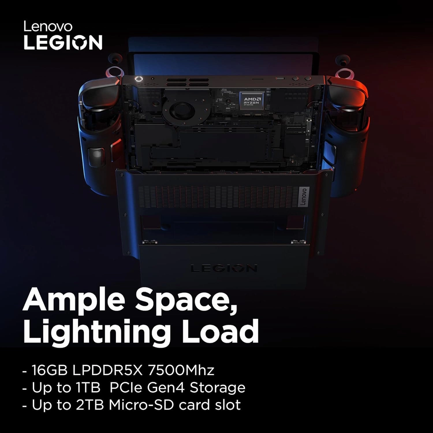 Lenovo Legion Go Handheld Gaming Console - 8.8-inch 2K Display, AMD Ryzen Z1 Extreme, 16GB RAM, 512GB SSD, Windows 11 Home