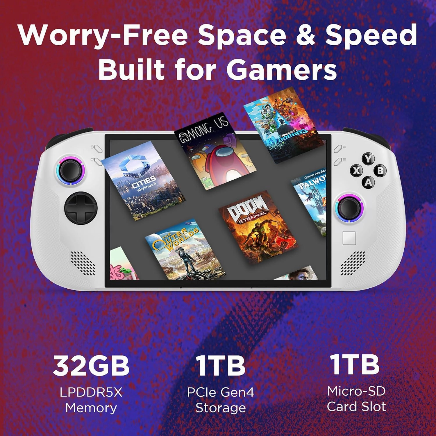 Lenovo Legion Go S Gaming Console  8" WUXGA Touch Display, 120Hz, AMD Ryzen Z2 Go, 16GB RAM, 512GB SSD, Windows 11  Glacier White
