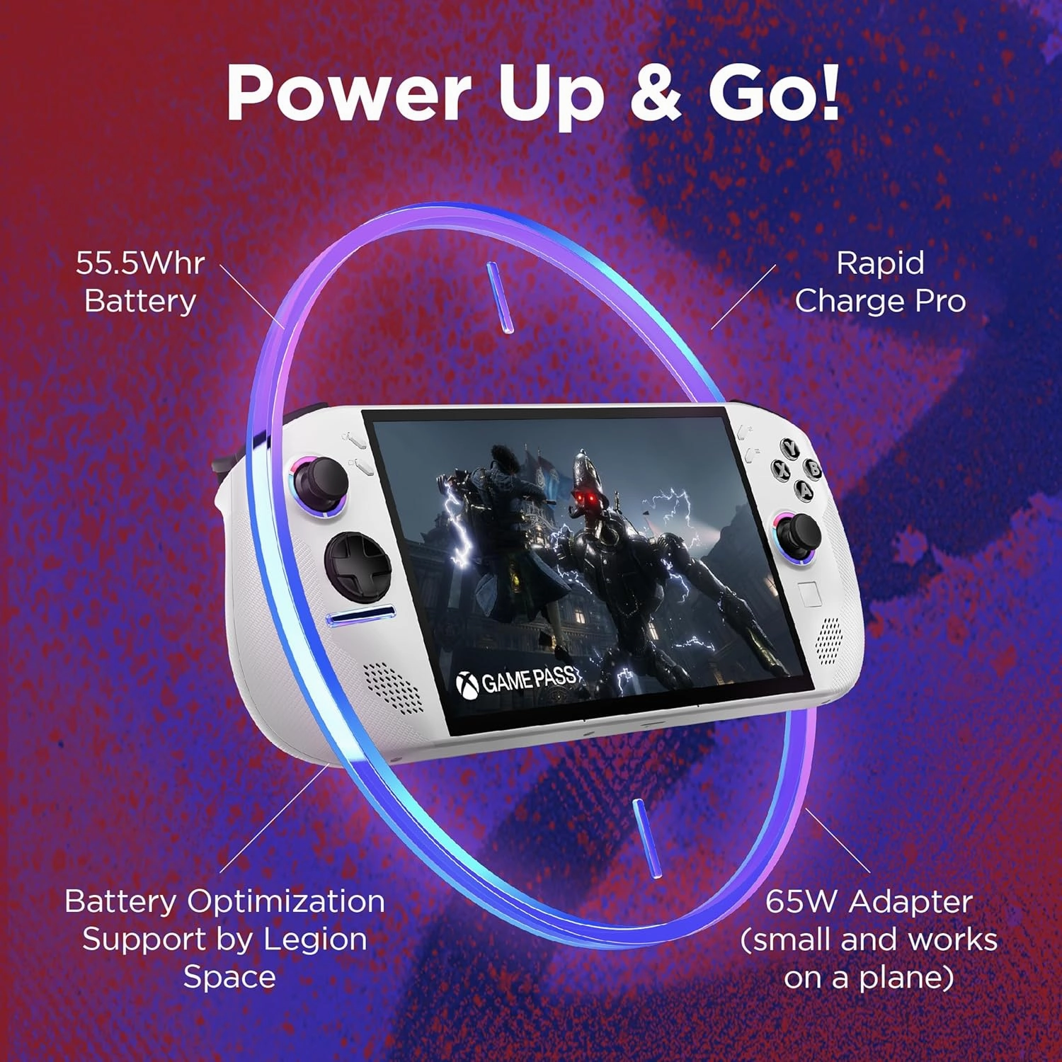 Lenovo Legion Go S Gaming Console  8" WUXGA Touch Display, 120Hz, AMD Ryzen Z2 Go, 16GB RAM, 512GB SSD, Windows 11  Glacier White