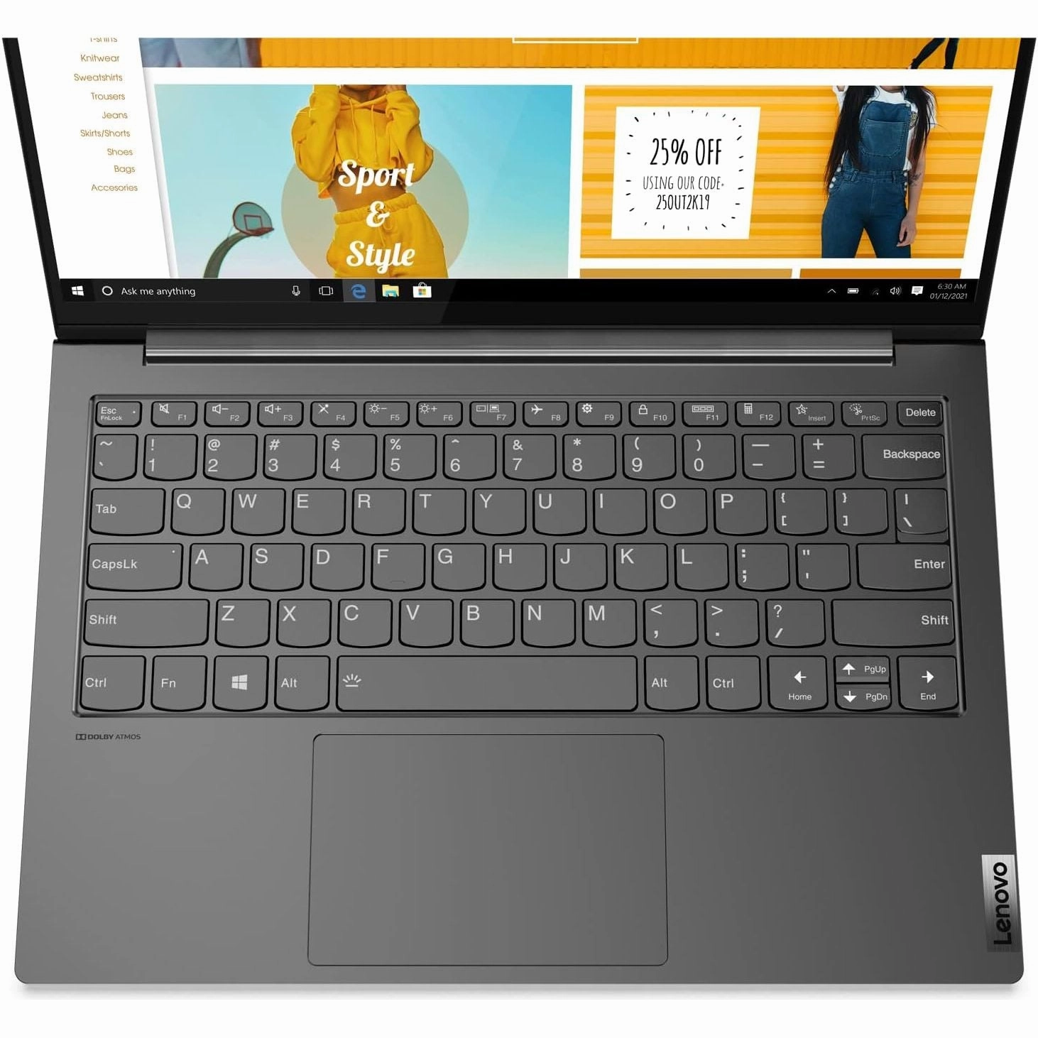 Lenovo Yoga Slim 7 13.3 Inch 2.5K Laptop - AMD Ryzen 7 5800U, Integrated AMD Radeon Graphics, 8GB RAM, 512GB SSD, Windows 11 - Iron Grey