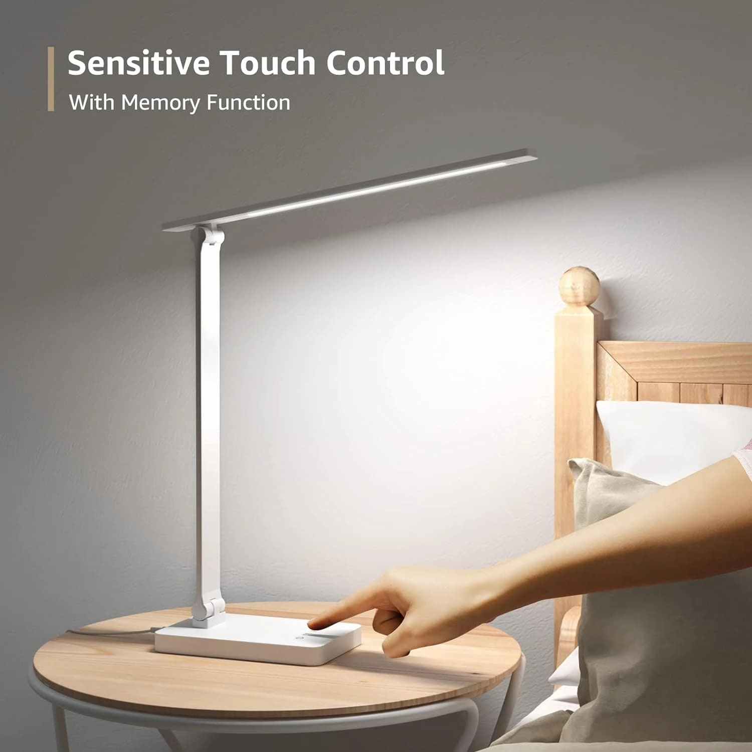 Lepro LED Desk Lamp - 9W Dimmable Eye-Caring Table Light, 5 Brightness x 3 Color Modes, Touch Control for Reading, Office, Bedside