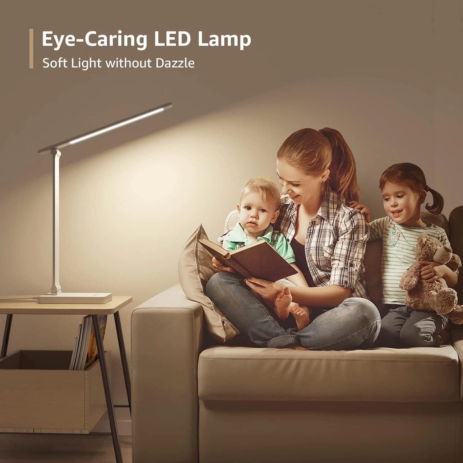 Lepro LED Desk Lamp - 9W Dimmable Eye-Caring Table Light, 5 Brightness x 3 Color Modes, Touch Control for Reading, Office, Bedside