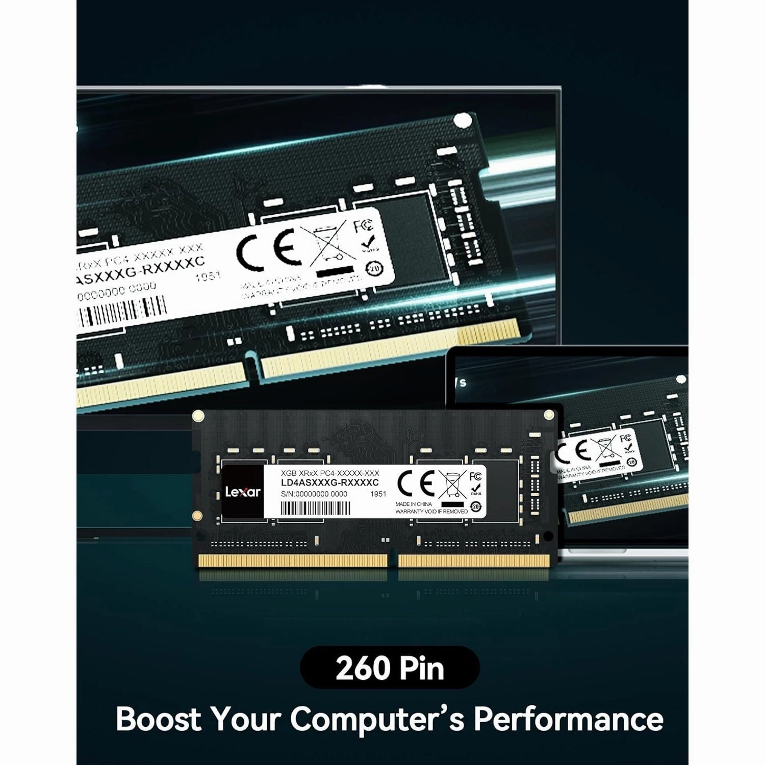 Lexar 16GB DDR4 3200MHz SODIMM Laptop RAM (2 x 8GB) - High-Performance Memory for PC Laptops