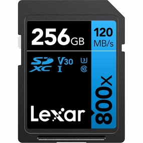 Lexar High-Performance 800x SD Card 256GB, SDXC UHS-I Memory Card BLUE Series, Up to 120MB/s Read, Up to 45MB/s Write, for Point-and-shoot Cameras, Mid-range DSLR, HD Camcorder (LSD0800256G-BNNAG) camera accessories, dslr camera accessories, best camera tr