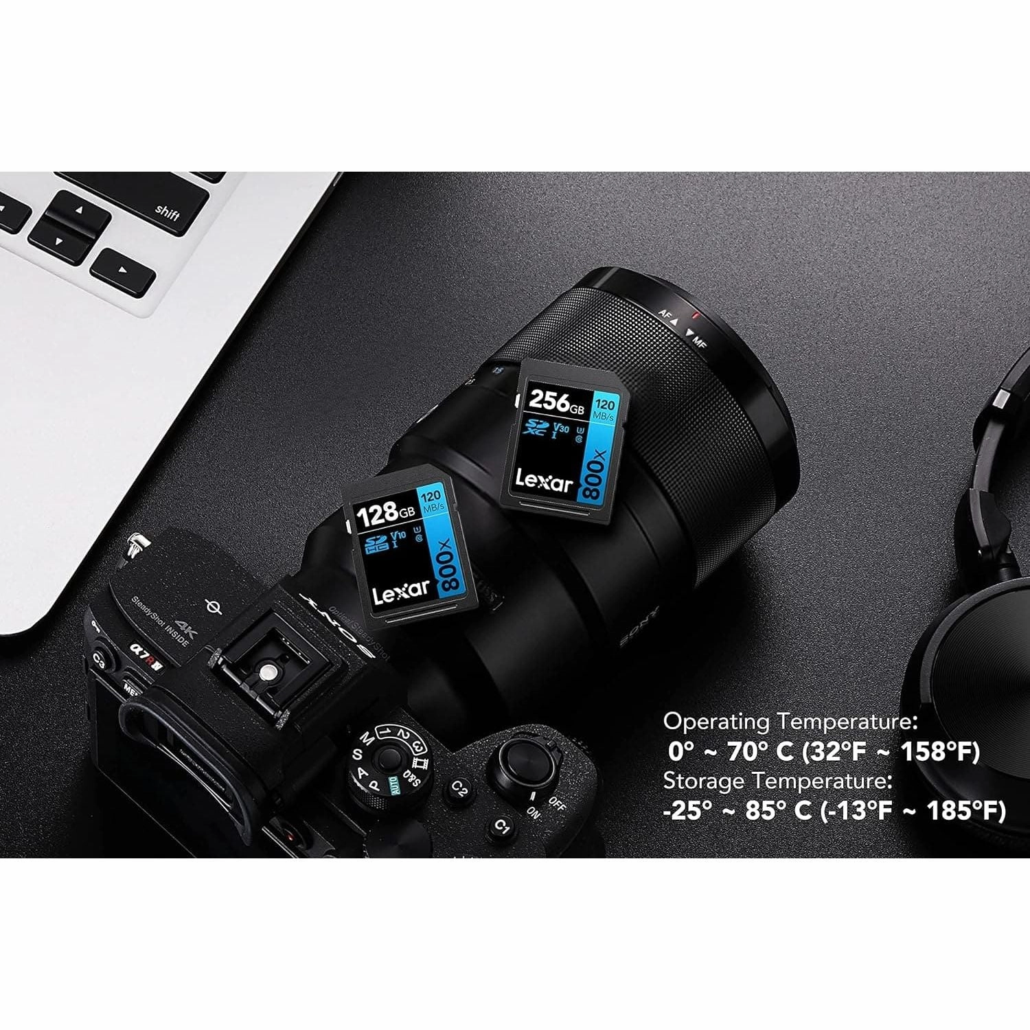 Lexar High-Performance 800x SD Card 256GB, SDXC UHS-I Memory Card BLUE Series, Up to 120MB/s Read, Up to 45MB/s Write, for Point-and-shoot Cameras, Mid-range DSLR, HD Camcorder (LSD0800256G-BNNAG)