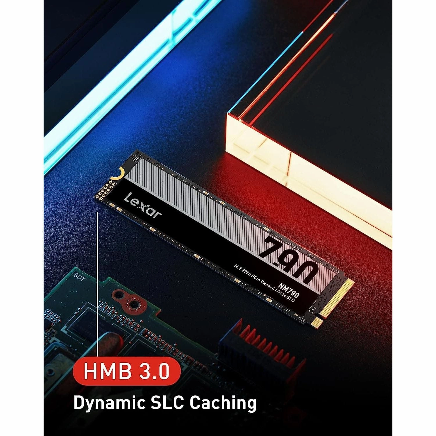 Lexar NM790 512GB M.2 PCIe Gen4x4 NVMe SSD - Up to 7200MB/s Read, 4400MB/s Write for PS5, PC & Laptop