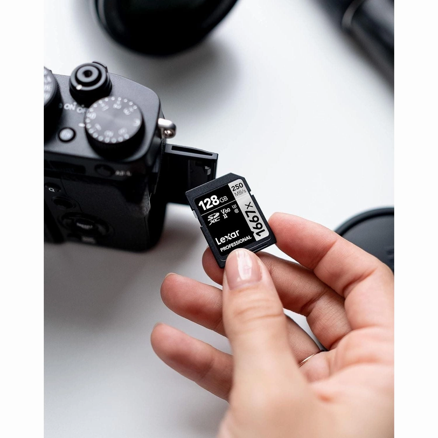 Lexar Professional 1667x SD Card 128GB, SDXC UHS-II Memory Card, Up to 250MB/s Read, 120MB/s Write, Class 10, U3, V60 SD for Professional Photographer, Videographer, Enthusiast (LSD128CB1667)
