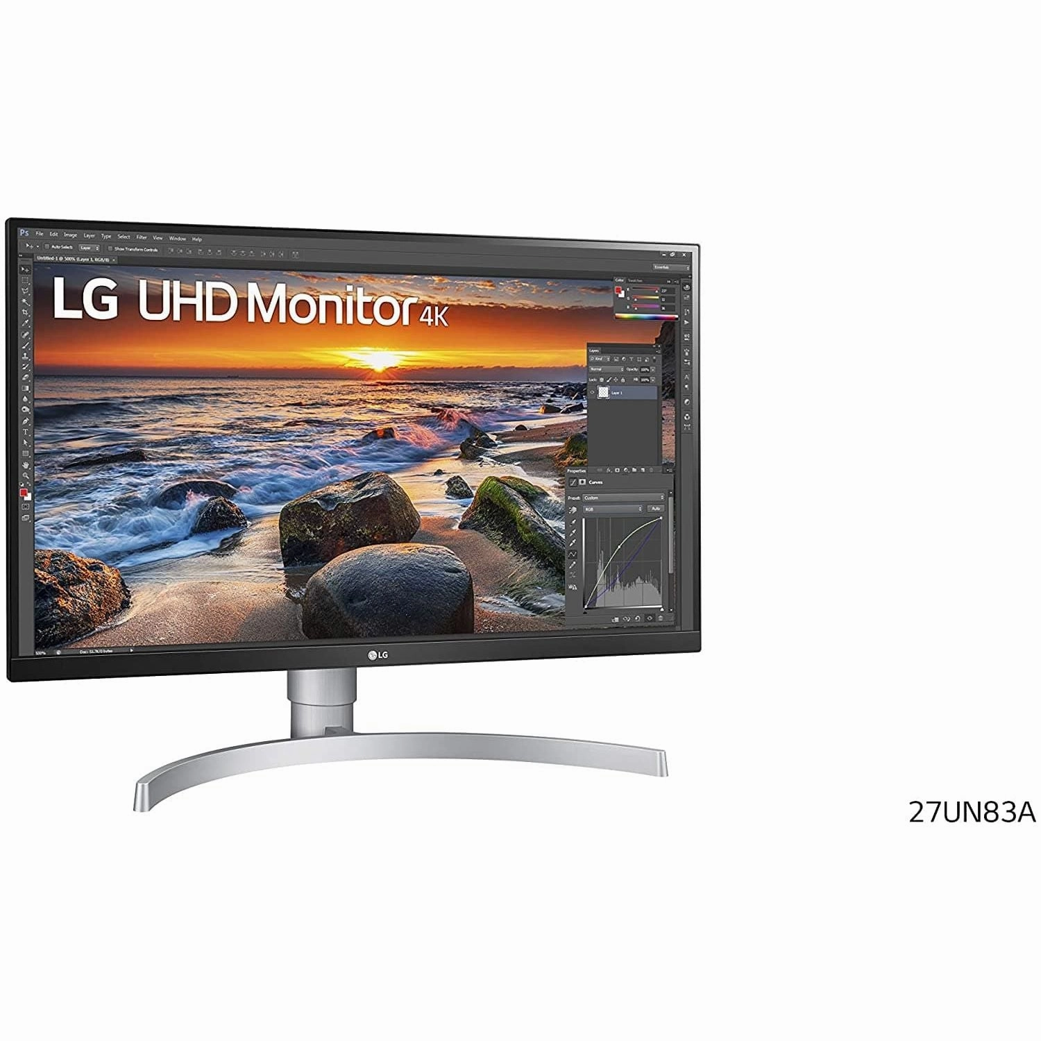 LG Electronics UHD 4K Monitor - 27UN83A-W, 27 inch, IPS Monitor, 60 Hz,5 ms,3840 x 2160 px, USB Type-C, sRGB 99%, Radeon FreeSync, White