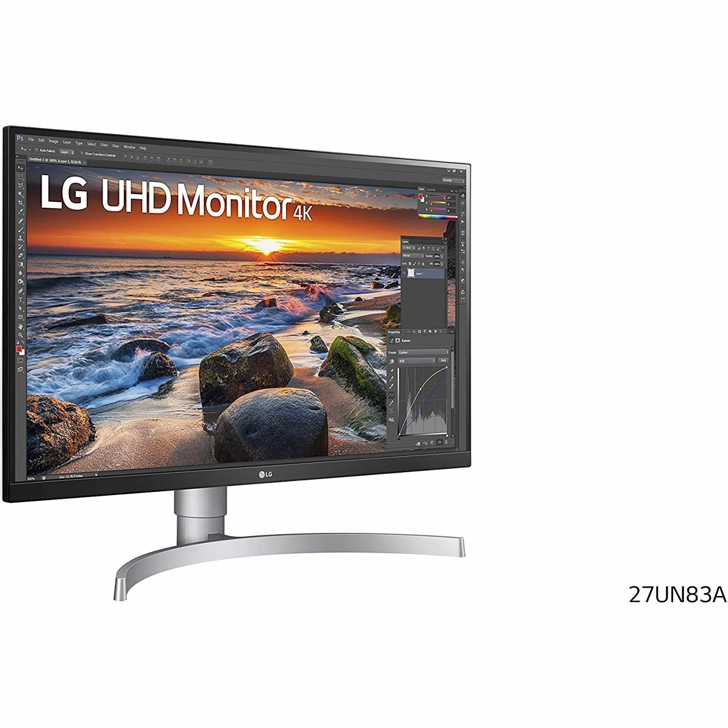 LG Electronics UHD 4K Monitor - 27UN83A-W, 27 inch, IPS Monitor, 60 Hz,5 ms,3840 x 2160 px, USB Type-C, sRGB 99%, Radeon FreeSync, White