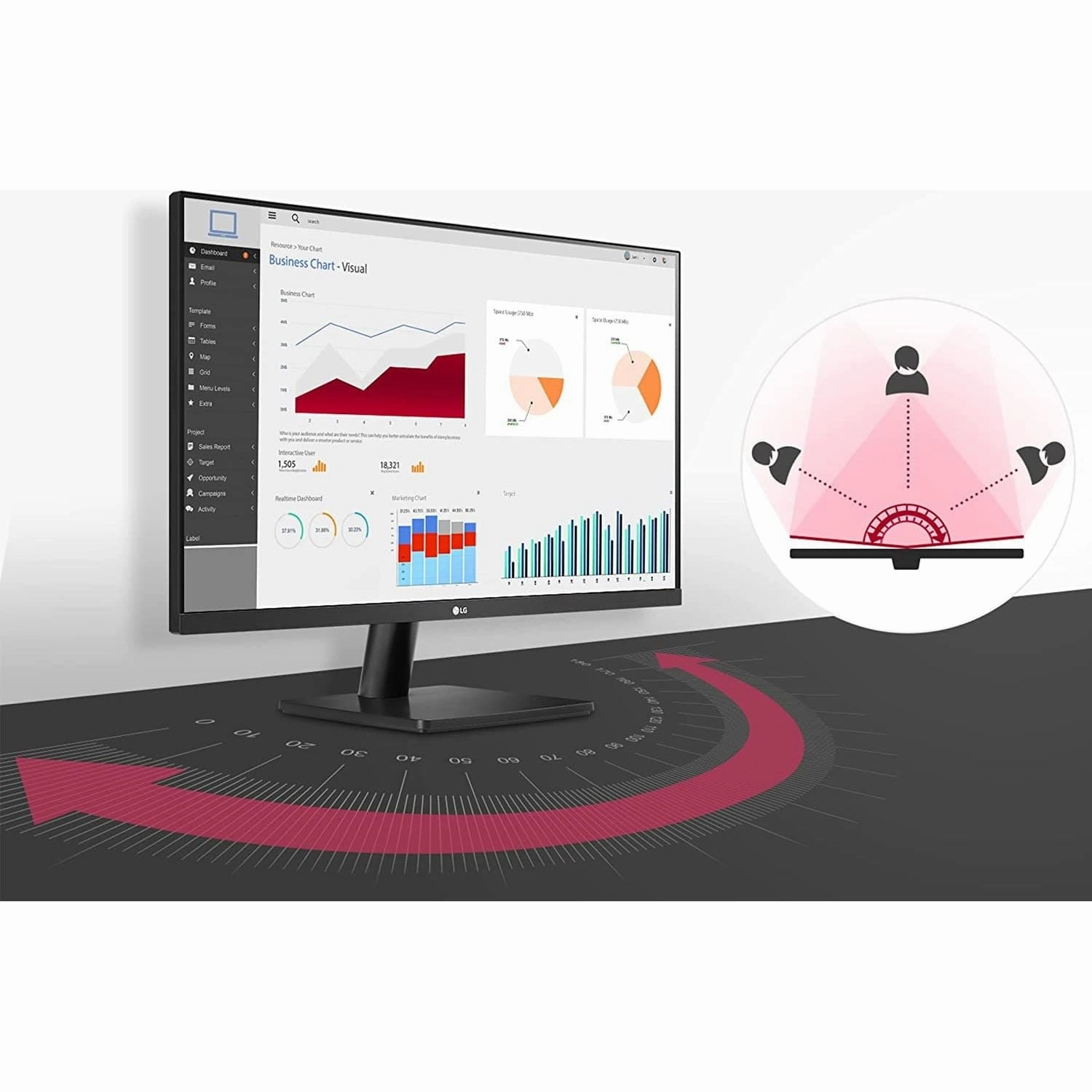 LG Monitor 27MP500-B 27 inch - Full HD, IPS Monitor, 60 Hz, 5 ms, 1920x1080 px, AMD FreeSync, 3-Side Virtually Borderless Design