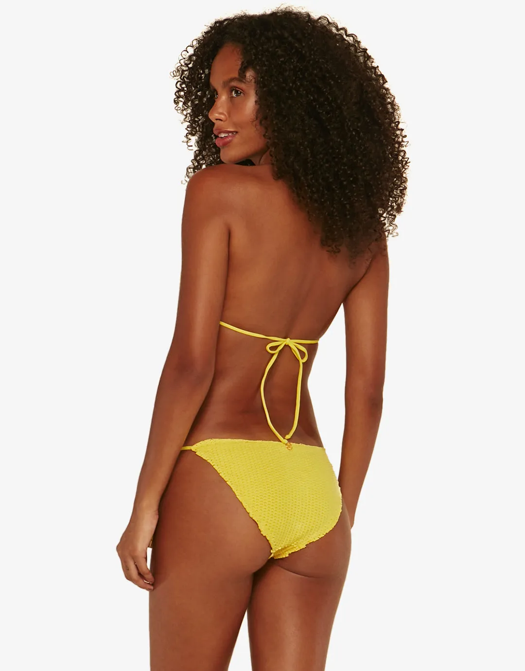 Light Scales Ripple Tie Bikini Pant - Yellow