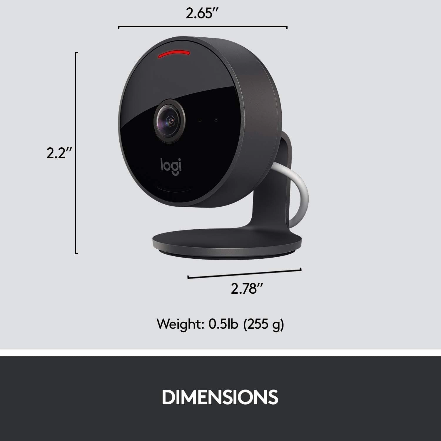 Logitech 961-000490 Circle View Weatherproof Wired Home Security Camera TrueView Video, 180 Wide Angle, 1080p HD, Night Vision, 2-Way Audio, Encrypted and Apple HomeKit Secure Video - Black