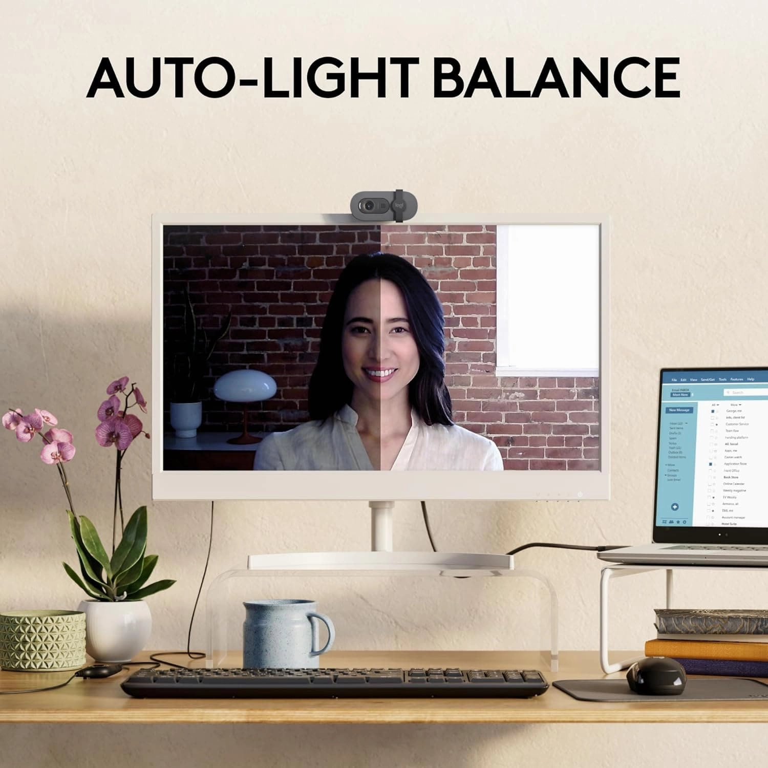 Logitech Brio 100 Full HD Webcam for Meetings and Streaming, Auto-Light Balance, Built-In Mic, Privacy Shutter, USB-A, for Microsoft Teams, Google Meet, Zoom and More - Graphite